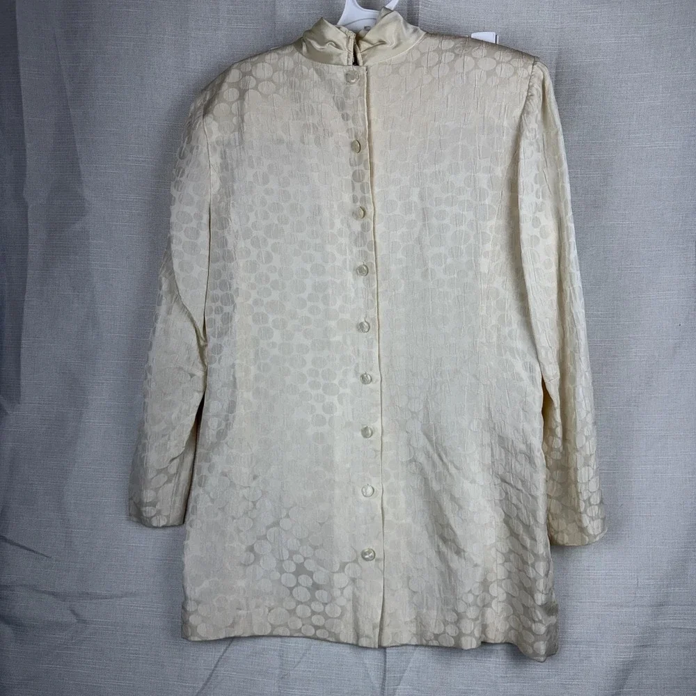 VTG Richard Warren Jacket Skirt Set Womens 10 White Silk Pleated Hem 2 Piece